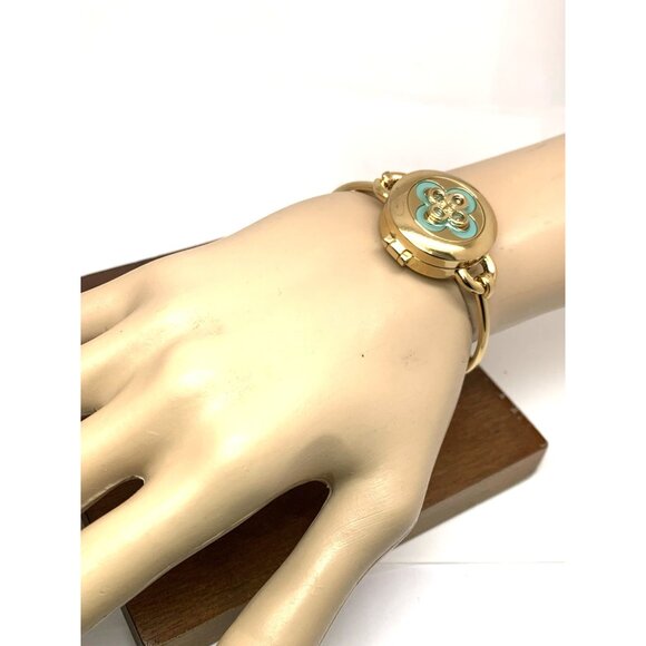 Tory Burch Women's Watch TBW6018SET Mother of Pearl Dial Quartz Bangle Gold - Picture 6 of 15